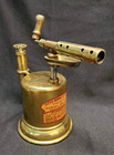 Antique Blow Torch Otto Bernz  always Reliable  Brass W Orig Label Patent 1909