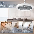 E27 Socket Light With Remote  Ceiling Fan Adjustable Smart Led Fan 3 Windshields