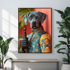 Custom Pet Portrait Printed On Canvas  Renaissance Royal Dog Portrait From Photo