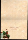 Christmas Snowmen Puppy Dog Sled Birds Snow Glittered - Christmas Greeting Card 