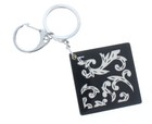 Rhinestone Key Chain Fob Phone Purse Mirrored Charm Black And White