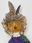 Native American Hopi Corn Maiden Kachina Doll 14  W  Feathers  Gourd And Corn