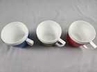 Set Of 3 Vtg West Bend Thermo-serv Plastic Insulated Coffee Mugs  Red Blue Green