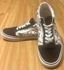 Vans Old Skool Floral Black White Women   s Size 7 Skate Shoes Sneakers