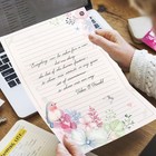 72pcs Flower Stationary Paper Lined 8 5x11 Lined Stationary Writing Paper Fancy