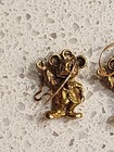 Vintage Walt Disney Productions Mickey Mouse Gold Tone Dangle Drop Earrings