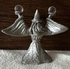 Spoontiques 1987  Pewter Wizard Fantasy Figurine With 2 Crystal Balls Cmr588 