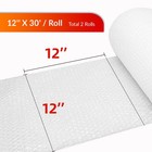 2 Rolls 3 16  Bubble Cushion Wrap 30 x12  Wide Each Roll Perforated Every 12 