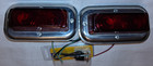 Vintage Bargman Glass Trail-lite No 2 Set Of 2 W  Stainless Steel Frames  screws