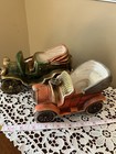 Vtg Charming Set Of 2 1green 1orange Jalopy Car Planters  7  Ceramic Auto 