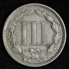 1865 Big Die Crack Three Cent Nickel Piece Choice Vf E390 Stxp