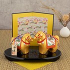 Good Fortune Gold-luster Zodiac Horse Couple Figurines