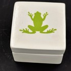 Vintage Nancy Lopez Green Frog Trinket Box Retro Japan Ceramic 1976