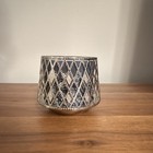 Bath   Body Works Silver Geometric Metal Round Candle Holder For 3-wick Candle