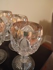 Set 5  Pennsylvania Goblet Us Glass 15048 Balder Cut Glass Gold Trim Wine Water 