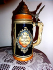 German Lidded Beer Stein Made In Western Germany  very Heavy   Ceramic   Pewter