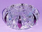 Vintage Cut Clear And Ruby Red Crystal Glass Ashtray Germany 