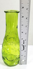Vintage Dps Green Glass Bottle Vase Circles 8 5  Tall Retro