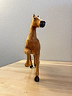 10 x11  Vintage Horse Figure Figurine Real Soft Fur Glass Eyes