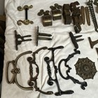 Lot Of Ornate Antique   Vintage Brass   Metal Door Window Hooks Parts Hardware