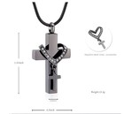 Cross Urn Necklace For Ashes Cremation Pendant Memorial Jewelry Black Silver