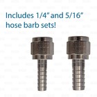 Ball Lock Corny Keg Coupler 1 4  Mfl Threaded   3 8  And 1 4  Barbs Gas   In