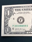33338888 Rare Binary Double Quads Note - 2017  1 One Dollar Fancy Serial Number
