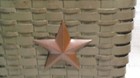Basket Wall Hanging Green W metal Brown Star primitive farm House rustic country