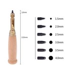 Japanese Screw Punch Auto Leather Tool Book Drill 6 Tips Sizes 1 5-4mm Beige 