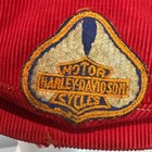 Vintage Harley Davidson Ivy League Newsboy Style Hat  Red Corduroy   Rare
