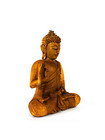 12  Hand Carved Wood Buddha Statue  Meditating Figurine  Oriental Home Decor