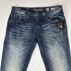 Miss Me Signature-rise Boot Embroidered Denim Jeans Women s 28x33 Style Jw5919b
