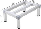 36 x20 x12  Aluminum Dunnage Rack Low Shelf For Off-floor Storage In Restaurants