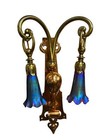 Handmade Arts And Crafts Brass And Copper Art Nouveau Wall Sconces Art Glass
