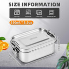4 Pcs Stainless Steel Bento Box 550ml  Metal Lunch Box Food Containers  Steel Lu
