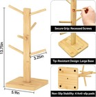 Mug Holder Tree  6-hook Coffee Cup Rack With Anti-slip Base  Rustic Brown 