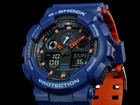 G-shock Ga100l-2a Bi-color Blue Orange Ana-digi Resin