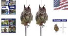2pcs Garden Owl Scare Devices - Waterproof Plastic To Deter Squirrels And Birds