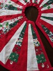 Quilted Patchwork Small Mini Christmas Tree Skirt 21  Round Handmade Reversible 