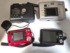 Lot Of 4 Digital Cameras Vivitar Hp Nikon For Parts Only  Fast Free Shipping C
