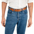 Men s Leather Polo Belt Handmade Pin Buckle Adjustable Lightweight Woven Belt