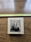 Wood Mounted Rubber Stamp Vintage Sailing Ship Ocean Nautical