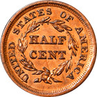 1855 Braided Hair Coronet Half Cent 1 2c Penny