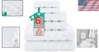 Elegant 6 Piece White Cotton Towel Set - Super Absorbent  Soft   Quick Drying