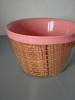 1950s Raffia Ware Burlap Woven Cup - 3  -  Pink - Euc