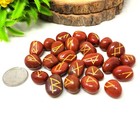 Red Jasper Rune Stone Set   Hand-carved Runes For Protection  Grounding   Divine