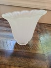 Slanted Tulip Frosted Glass Lamp Shade Scalloped Ribbed Fluted 2 1 4    Fitter