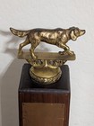 Vintage Dog Trophy Pointer Hunting  Wood Derby Award Bloomington Rare Copper