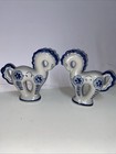 Vintage Gzhel Ussr Hand Painted Horse Blue White Russian Figurine Pair