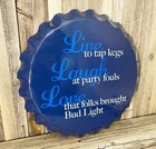 Bud Light Beer Bottle Cap Large 18  Metal Aluminum Sign Garage Bar Budweiser New